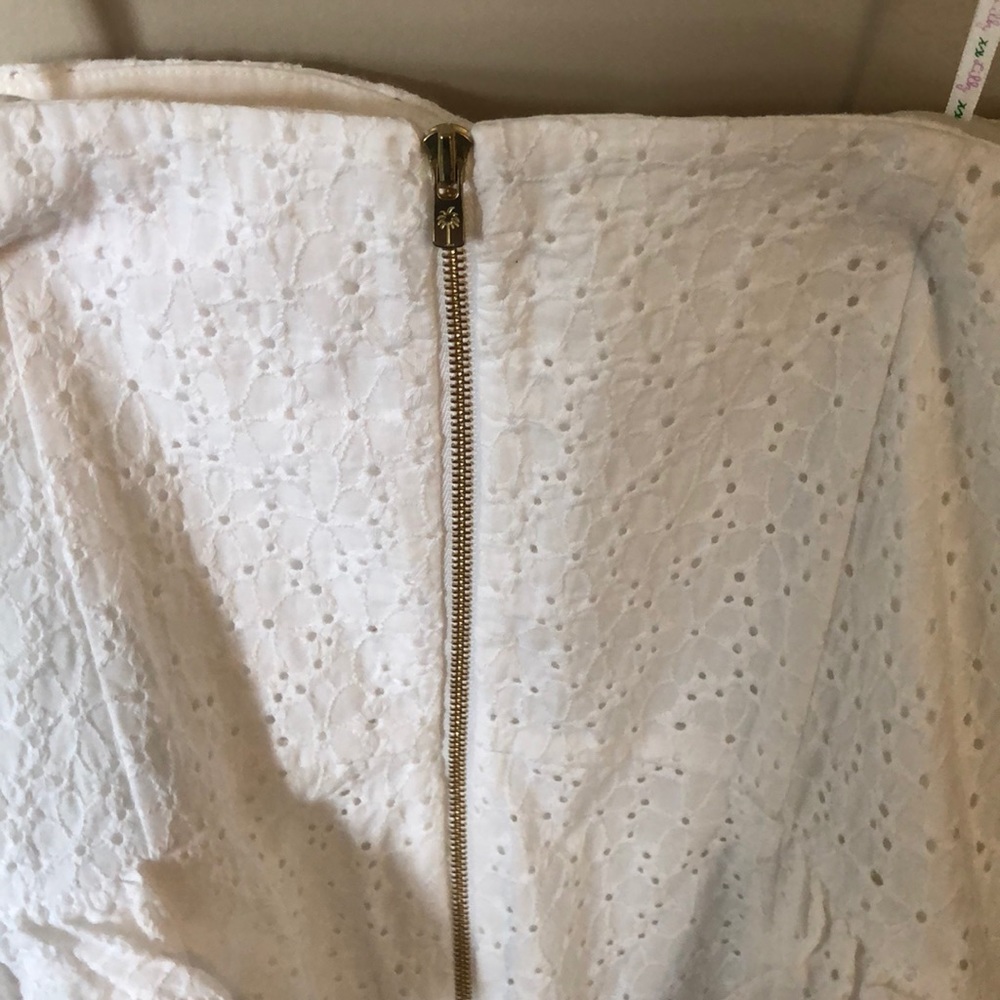 Lilly Pulitzer white eyelet strapless peplum dress - Picture 3 of 4